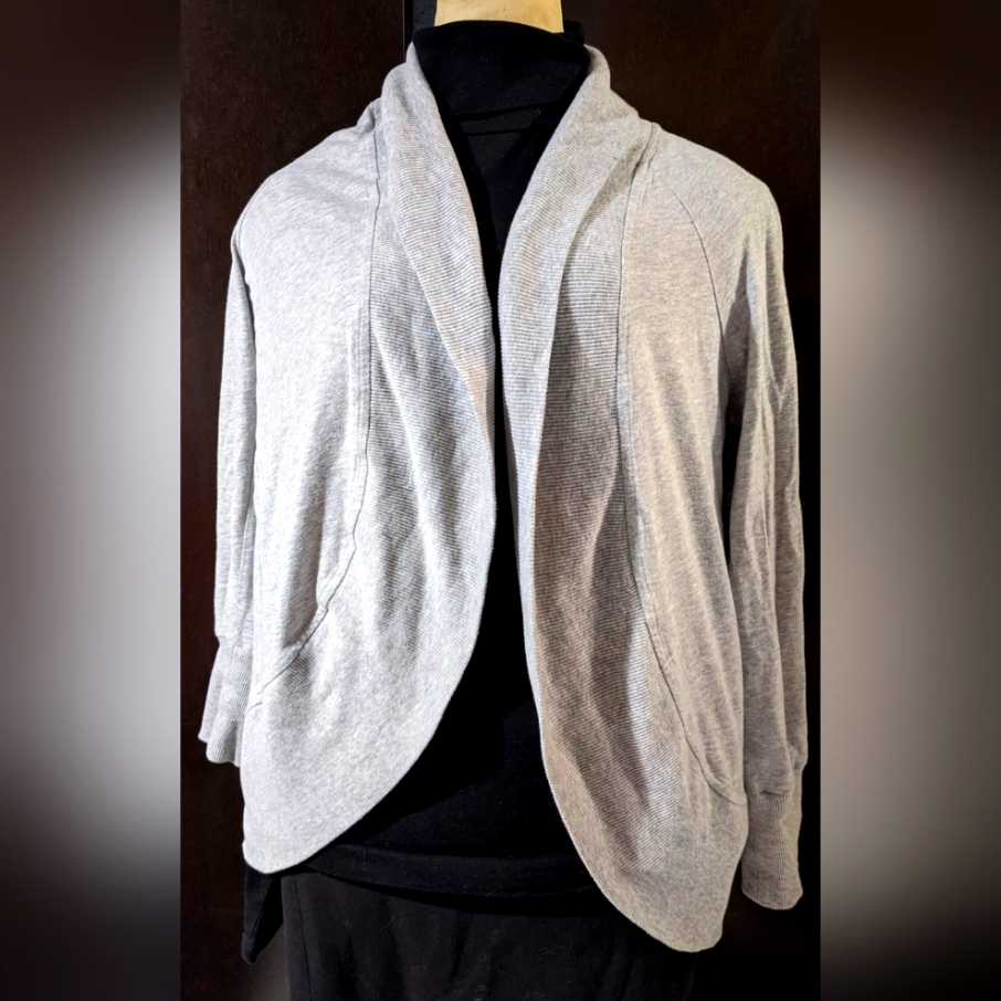 Pale Grey Waterfall Cardigan - Size M